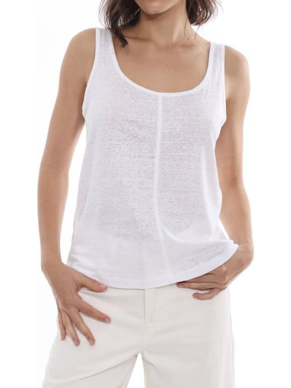 Linen Casual Tank Top for Women | Lightweight, Breathable Knitted T-Shirt